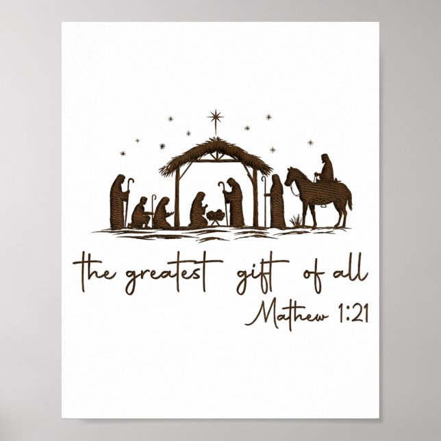 Poster The Greatest Gift For All Christmas Nativity Jesus (Frente)
