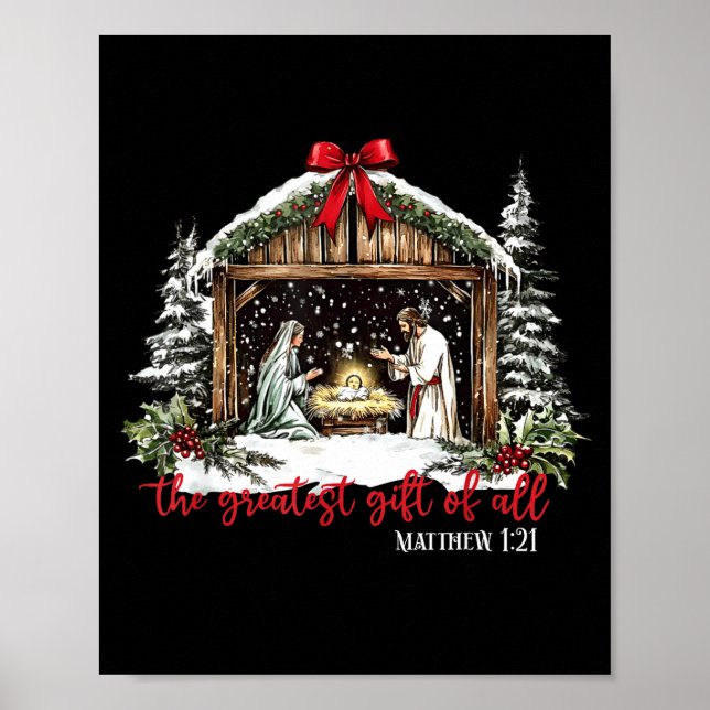 Poster The Greatest Gift Of All Jesus Baby Christian Xmas (Frente)