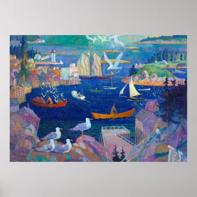 Poster The Harbor at Herring Gut, 1925, por N. C. Wyeth (Frente)