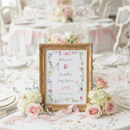 Poster The Heirloom Rose & Ribbon Signature Stork Welcome