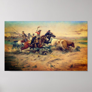Poster The Herd Quitter (por C. M. Russell, c. 1897)