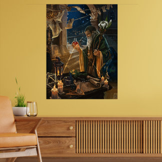 Poster The Hermit card illustration - alchemy art