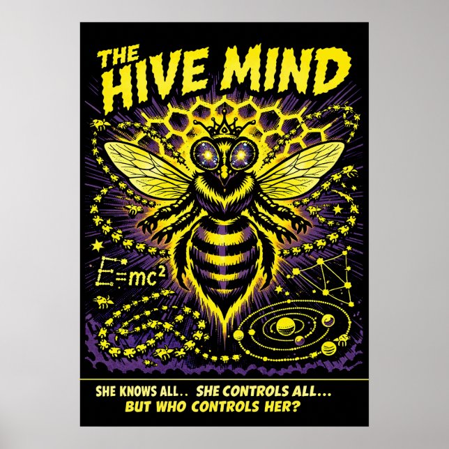 Poster The Hive Mind Sci-Fi Queen Bee Art (Frente)