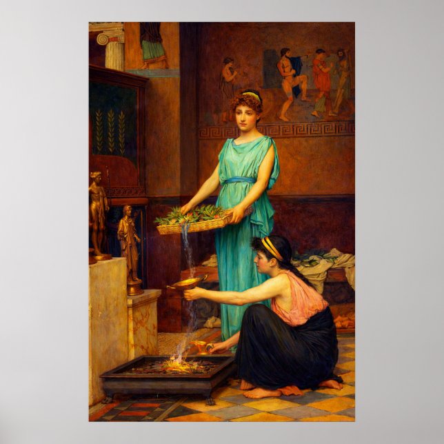 Poster The Household Gods by John William Waterhouse (Frente)