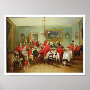 Poster The Hunt Breakfast, Hall do Solteiro, 1836 (óleo l