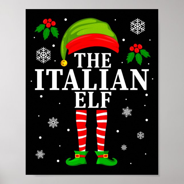Poster The Italian Elf Family Matching Christmas Pajama L (Frente)