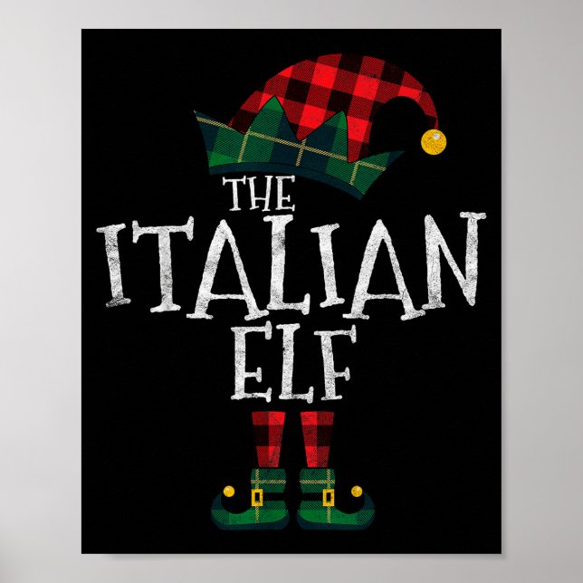 Poster The Italian Elf Matching Family Group Gift Funny C (Frente)