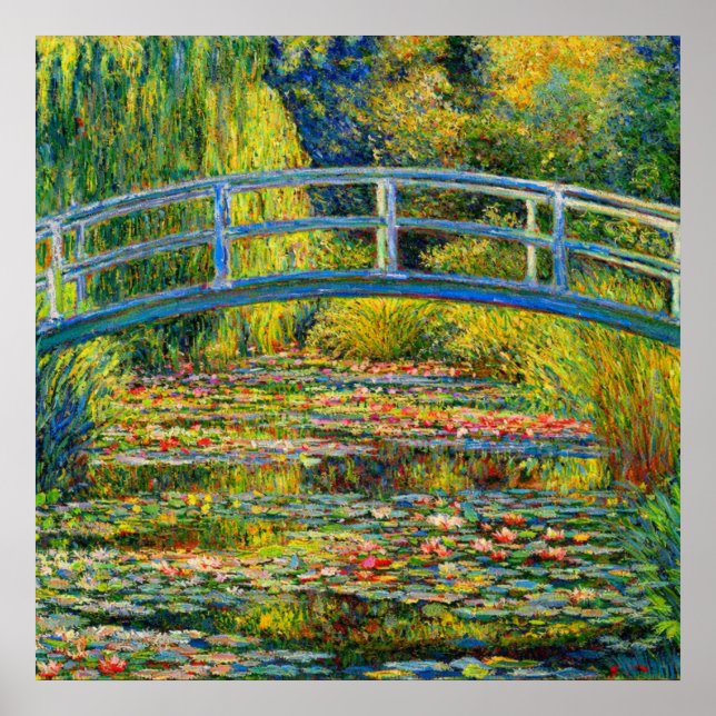 Poster The Japanese Bridge (The Water-Lily Pond) by Monet (Frente)