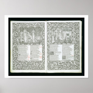 Poster The Kelmscott Chaucer, publicado em 1896 pelo Kel