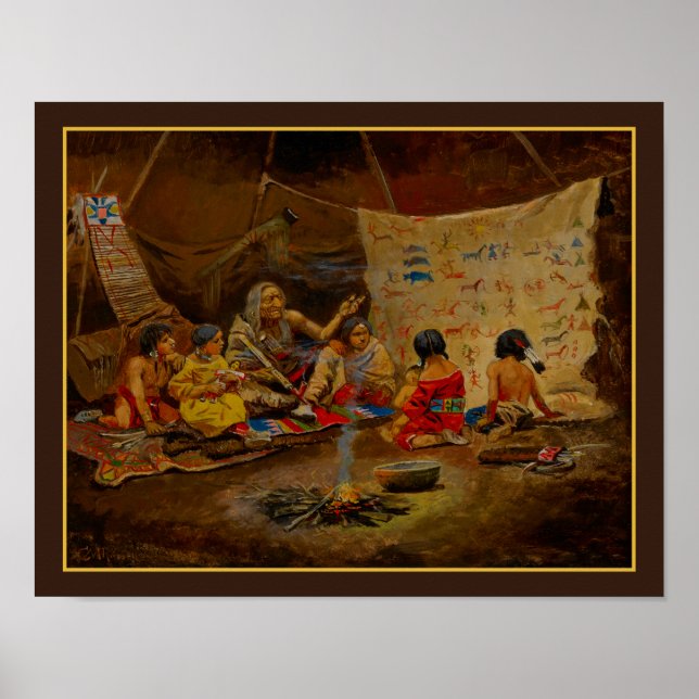 Poster "The Kindergarten", por Charles Marion Russell 190 (Frente)