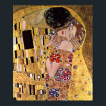 Poster The Kiss, Gustav Klimt<br><div class="desc">The Kiss (original Der Kuss) was painted by Gustav Klimt, and is probably his most famous work. He began work on it in 1907 and it is the highpoint of his so-called 'Golden Period'. It depicts a couple, in various shades of gold and symbols, sharing a kiss against a bronze...</div>
