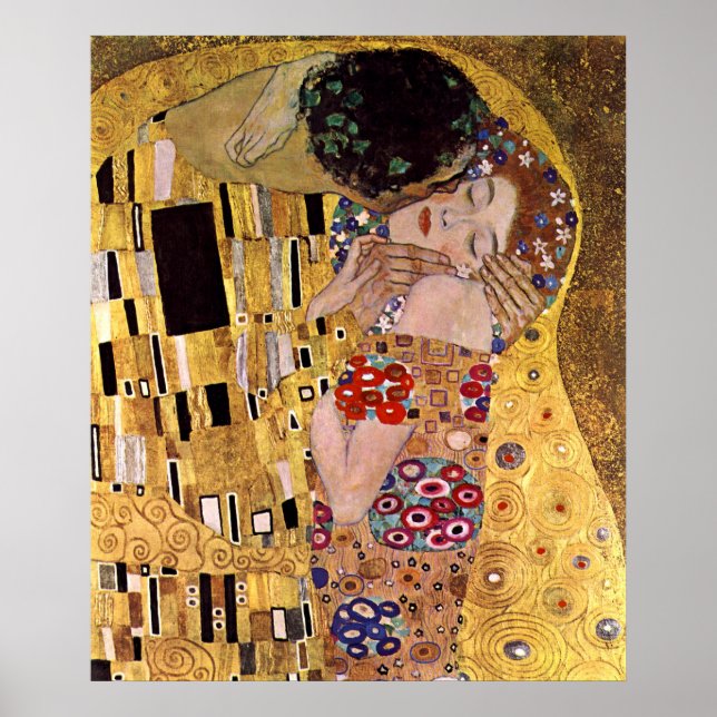 Poster The Kiss, Gustav Klimt (Frente)