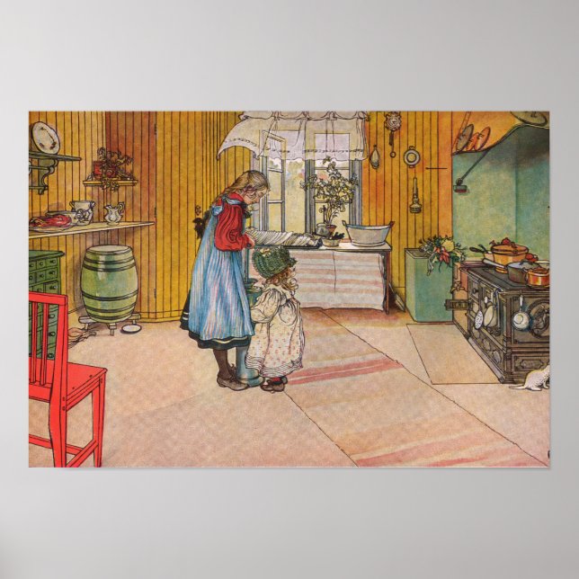 Pôster The Kitchen por Carl Larsson, 1898 (Frente)