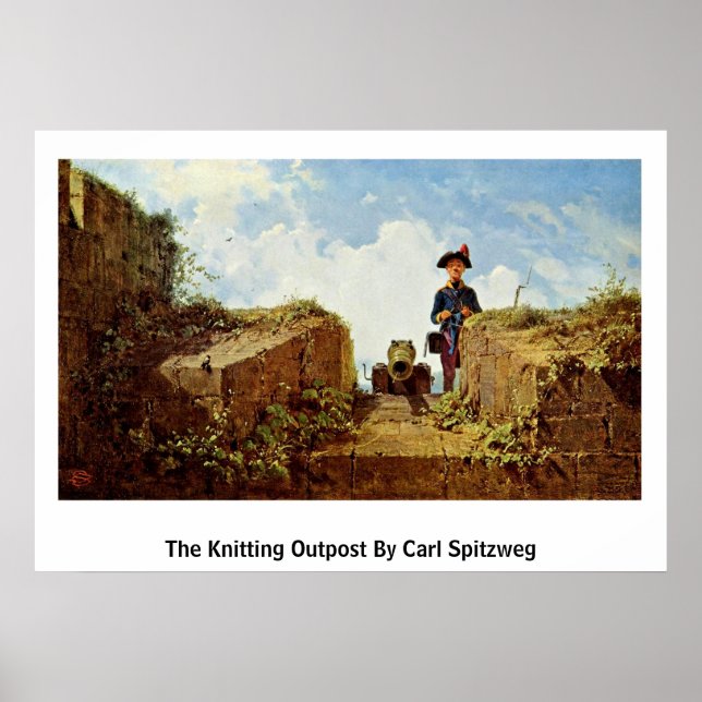 Poster The Knitting Outpost De Carl Spitzweg (Frente)