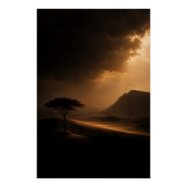 Pôster The Last Light Desert Landscape Poster