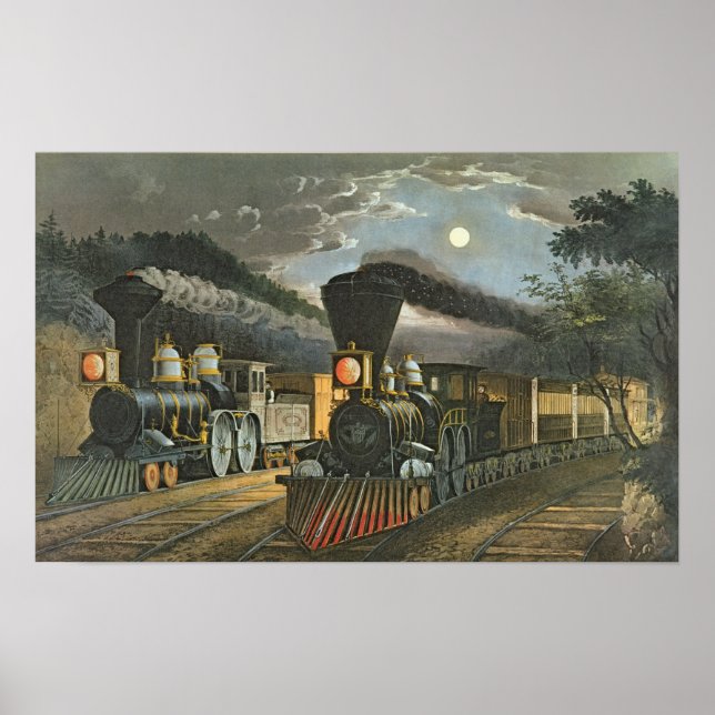 Poster The Lightning Express Trains, 1863 (Frente)