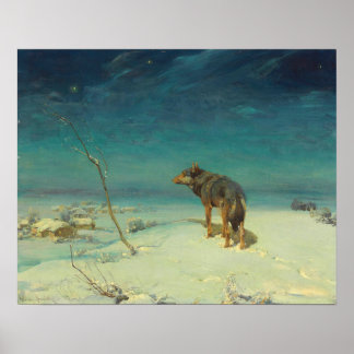 Poster The Lone Wolf by Alfred Von Wierusz-Kowalski
