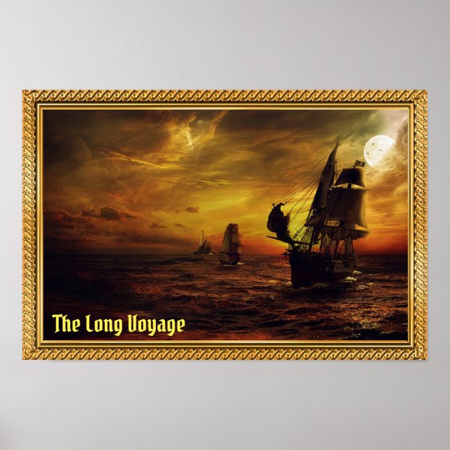 Poster The Long Voyage - Galleons at Sail (Frente)