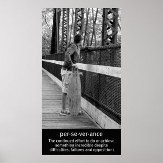 Pôster The Longboard Perseverance Quote