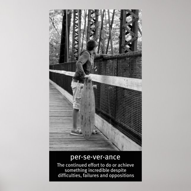 Pôster The Longboard Perseverance Quote (Frente)