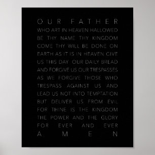 Poster The Lord's Prayer Black