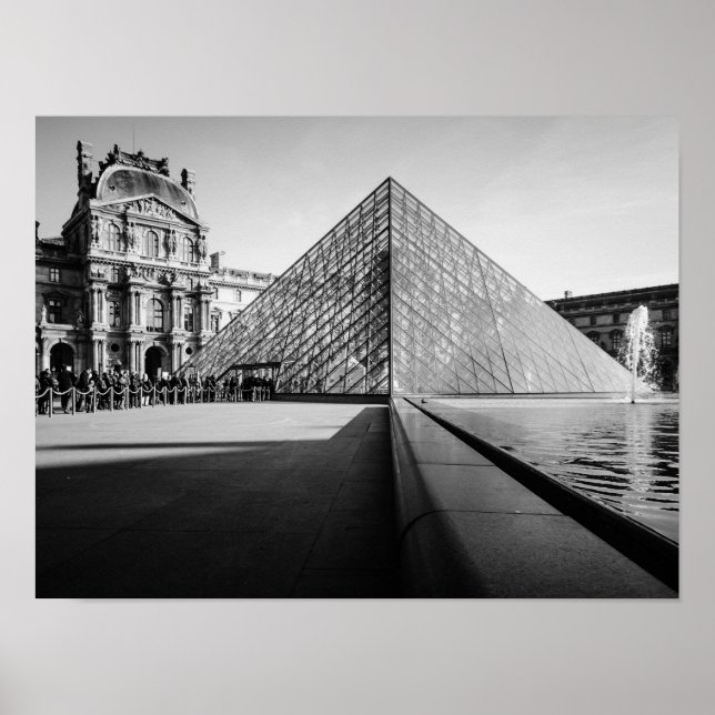 Poster The Louvre in BW (Frente)