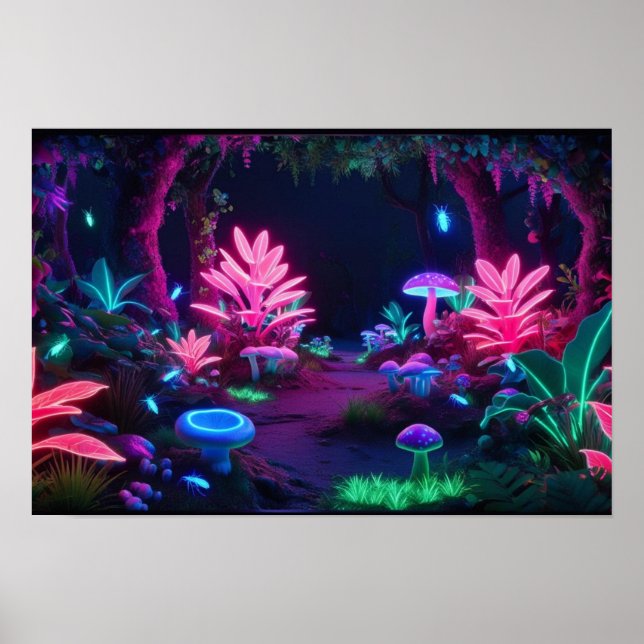 Poster The Lumina Forest: Whispering Neon Lights (Frente)