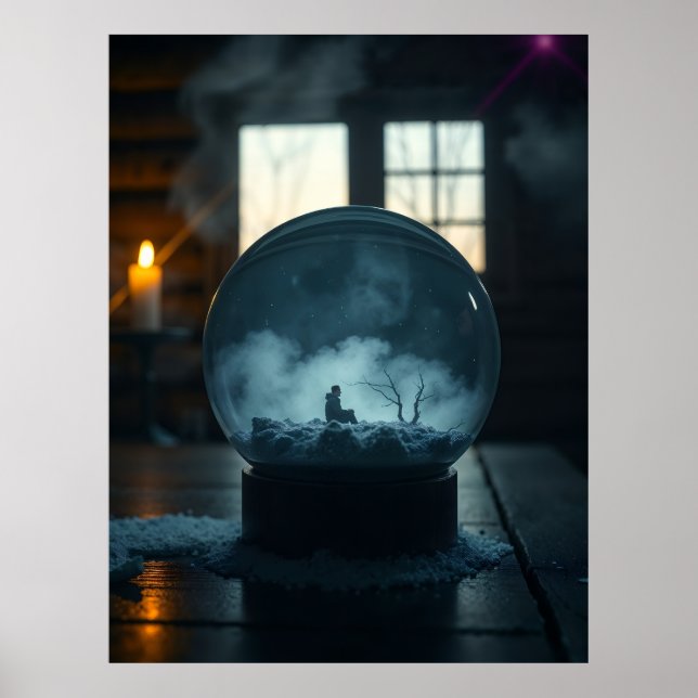 Poster The Man in the Globe – Mystical Surreal Wall Tapes (Frente)