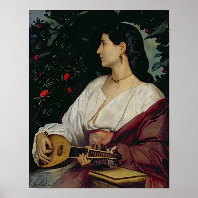 Pôster The Mandolin Player, 1865 (Frente)