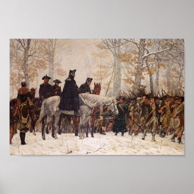 Poster The March to Valley Forge 1777, por William Trego  (Frente)