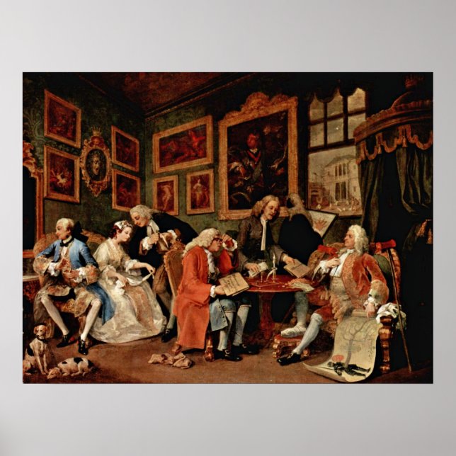 Pôster The Marriage Contract by William Hogarth (Frente)