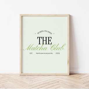 Poster 'The Matcha Club' Rótulo Retro Verde