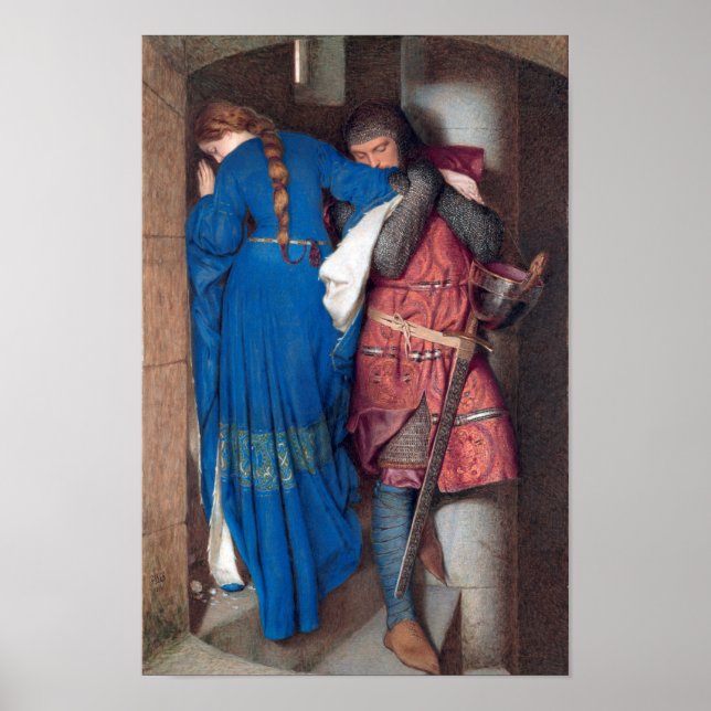 Poster The Meeting On Turret Stairs by Frederic Burton (Frente)