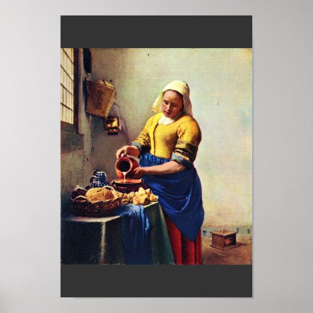 Pôster The Milkmaid [1]. By Johannes Vermeer (Frente)