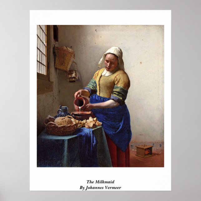 Pôster The Milkmaid. By Johannes Vermeer (Frente)