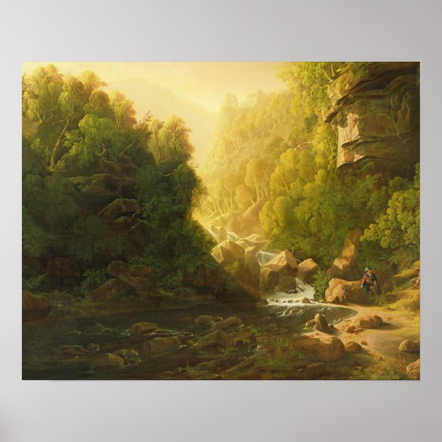 Poster The Mountain Torrent, c.1820-30 (óleo na canvas) (Frente)