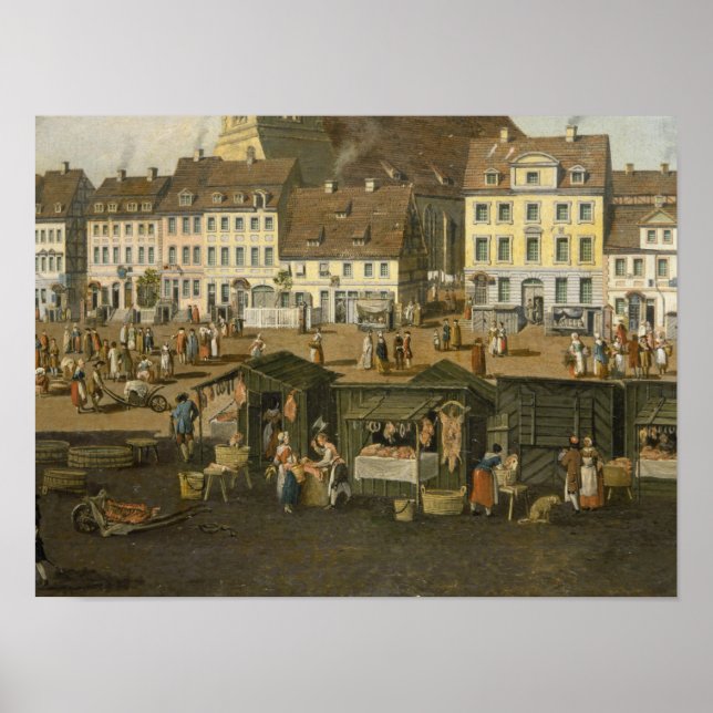 Pôster The New Market in Berlin with the Marienkirche (Frente)