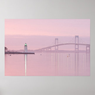 Poster The Newport Bridge and Goat Island Lighthouse