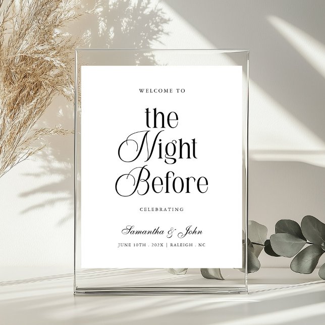 Poster The Night Before Rehearsal Dinner Welcome Sign (Criador carregado)
