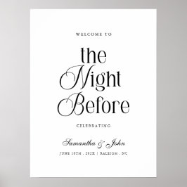 Poster The Night Before Rehearsal Dinner Welcome Sign