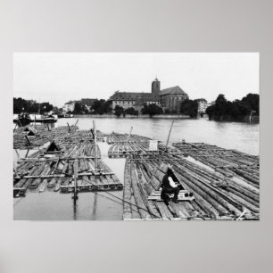 Pôster The Oder at Breslau Polônia, c.1910