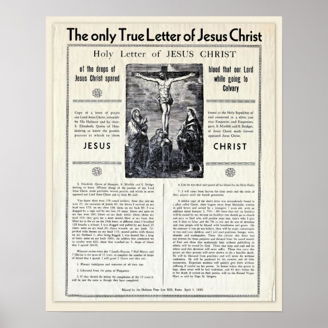 Poster The Only True Letter of Jesus Christ (Frente)