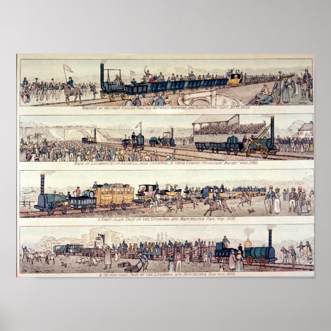 Poster The opening of Stockton and Darlington (Frente)