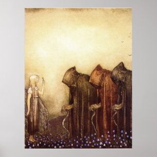 Poster "The Ouro Key" John Bauer Watercolor