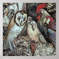 "The Owl and the Birds", por Arthur Rackham