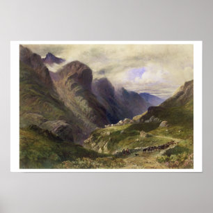 Pôster The Pass of Glencoe, 1852 (w/c)