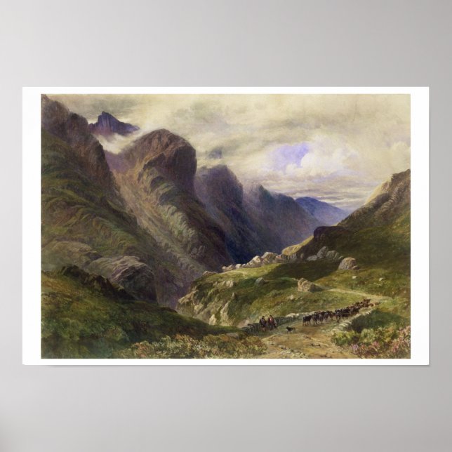 Pôster The Pass of Glencoe, 1852 (w/c) (Frente)