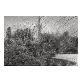Pôster The Peace Palace – Graphite Landscape Elegance