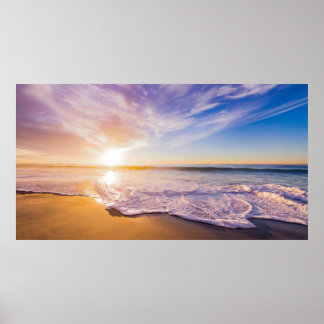 Poster The Perfect Golden Sunset over a Sandy Beach Canva