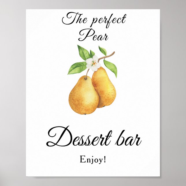 Poster The perfect pear Bridal shower Dessert bar (Frente)